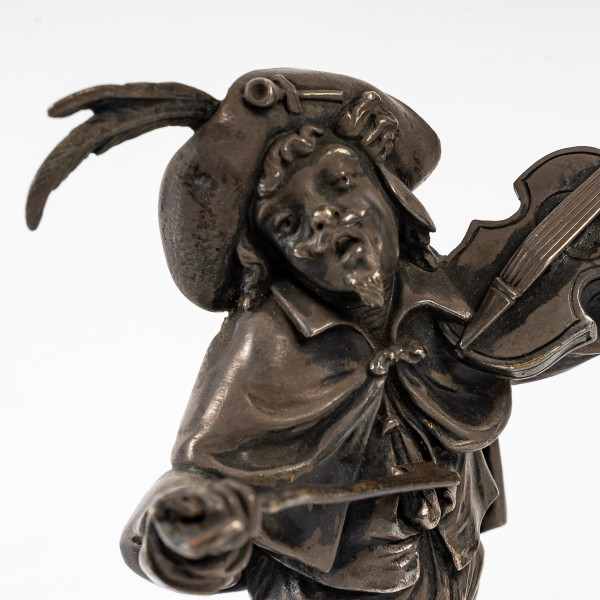 Coppia di sculture in bronzo argentato del XIX secolo