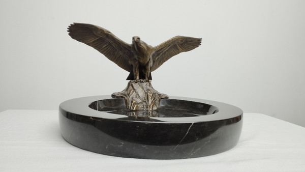 Coupe vide poche marbre et bronze Napoléon III