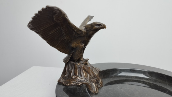 Coupe vide poche marbre et bronze Napoléon III