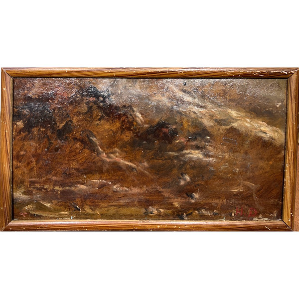 French School Of The End Of The 19th Century - Abstract Landscape / Study - Hd Monogram