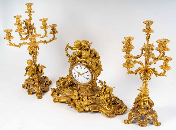 Henri Picard Important Gilded Bronze Mantel Trim Late 19th Century