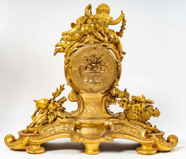Henri Picard Important Gilded Bronze Mantel Trim Late 19th Century