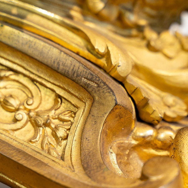 Henri Picard Important Gilded Bronze Mantel Trim Late 19th Century