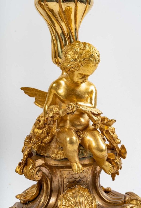 Henri Picard Important Gilded Bronze Mantel Trim Late 19th Century