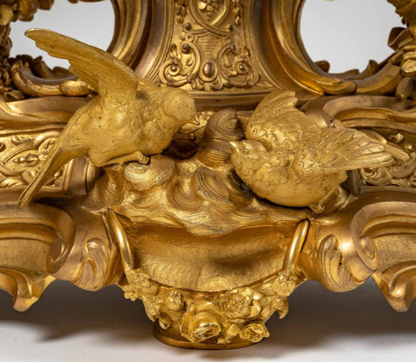 Henri Picard Important Gilded Bronze Mantel Trim Late 19th Century