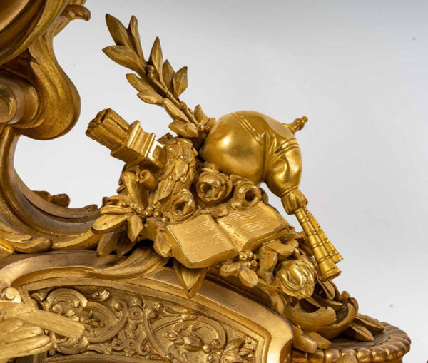 Henri Picard Important Gilded Bronze Mantel Trim Late 19th Century