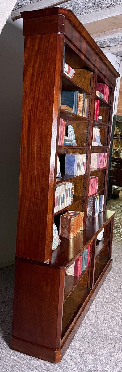 Large Open Mahogany Bookcase From the 19th Century