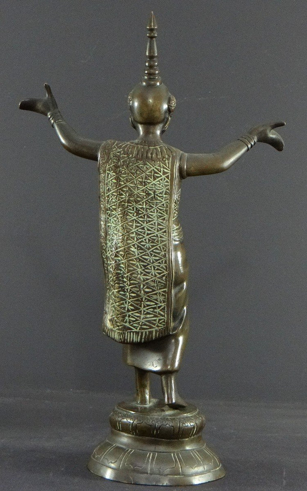Thailand, Early 20th Century, Traditional Bronze Dancer Statue.
