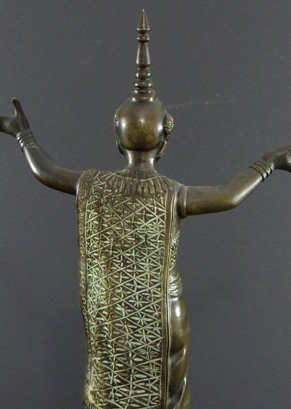 Thailand, Early 20th Century, Traditional Bronze Dancer Statue.
