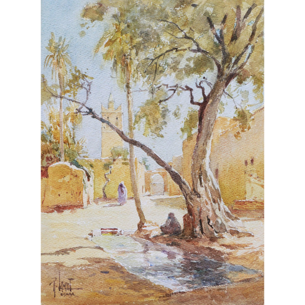 René LEVERD, Landschaft in Biskra in Algerien