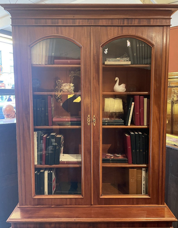Bibliothèque Anglaise Du 19° Siècle En Acajou
