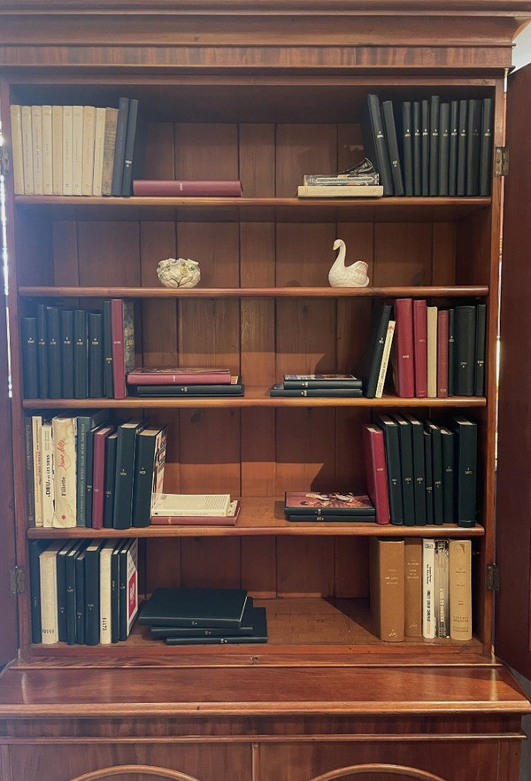 Bibliothèque Anglaise Du 19° Siècle En Acajou