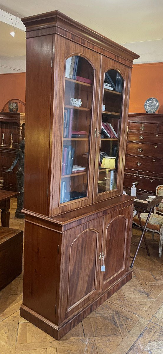 Bibliothèque Anglaise Du 19° Siècle En Acajou