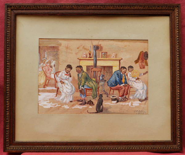 G. J. WIBER, Noirs américains dans un intérieur