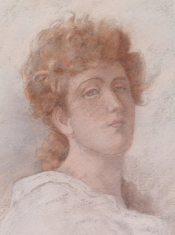 SCUOLA FRANCESE SIMBOLISTA 1880-1900 circa, Ritratto di una giovane donna
