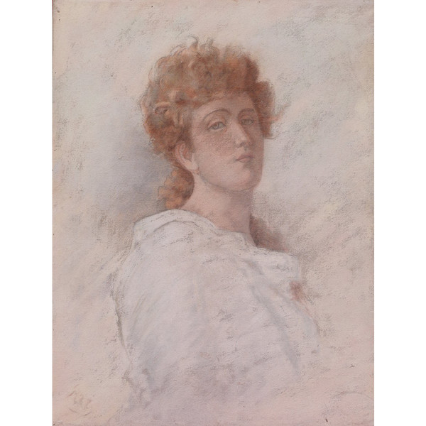 SCUOLA FRANCESE SIMBOLISTA 1880-1900 circa, Ritratto di una giovane donna