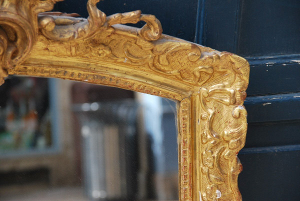Spiegel Aus Vergoldetem Holz Regency Epoche XVIII Jahrhundert