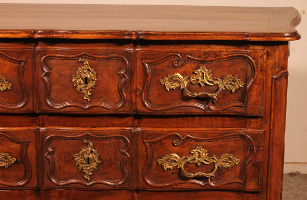 Commode Arbalète En Noyer 18° Siècle Louis XV