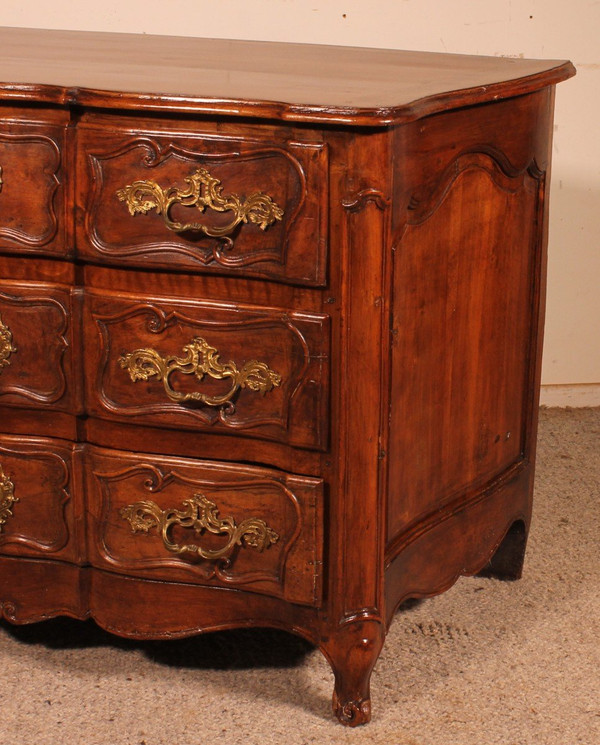 Commode Arbalète En Noyer 18° Siècle Louis XV