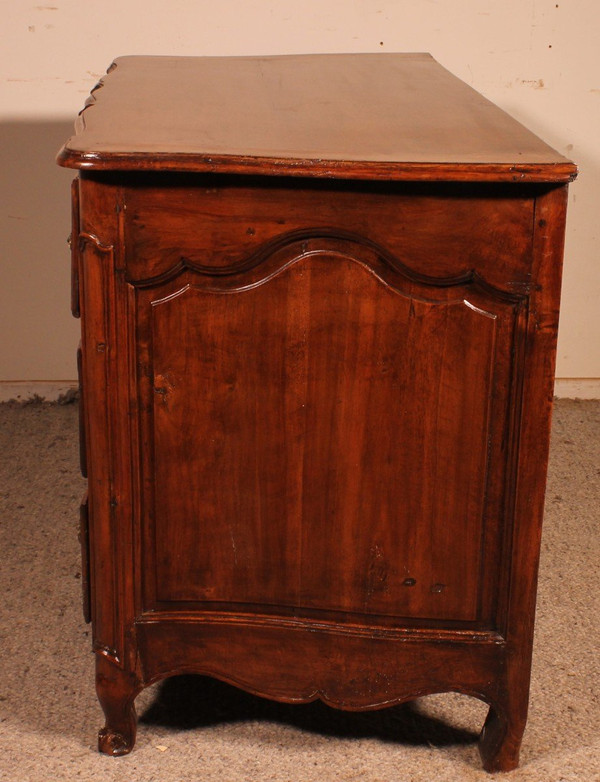 Commode Arbalète En Noyer 18° Siècle Louis XV