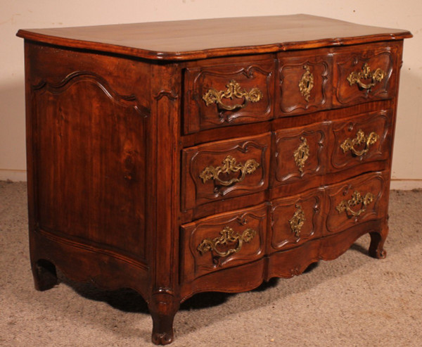 Commode Arbalète En Noyer 18° Siècle Louis XV