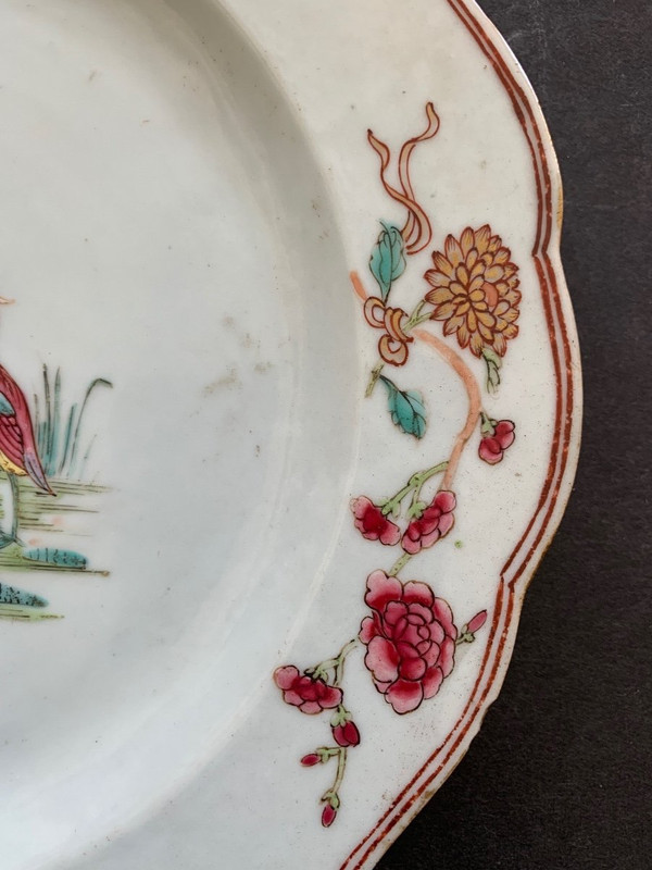 Plate Compagnie Des Indes Decorated with Birds and Flowers 18th century