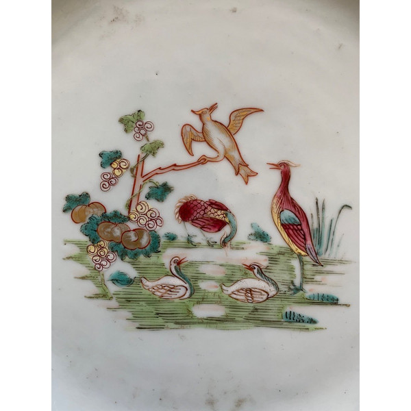 Plate Compagnie Des Indes Decorated with Birds and Flowers 18th century