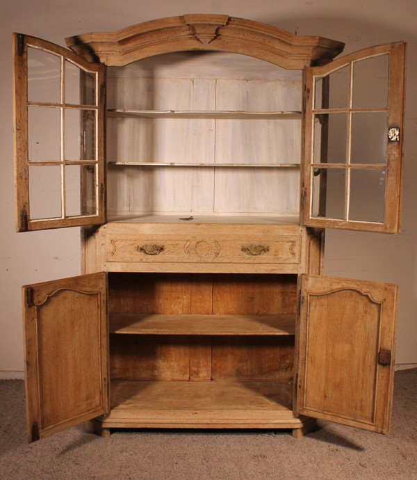 Louis XIV Natural Oak Display Case - 19th Century