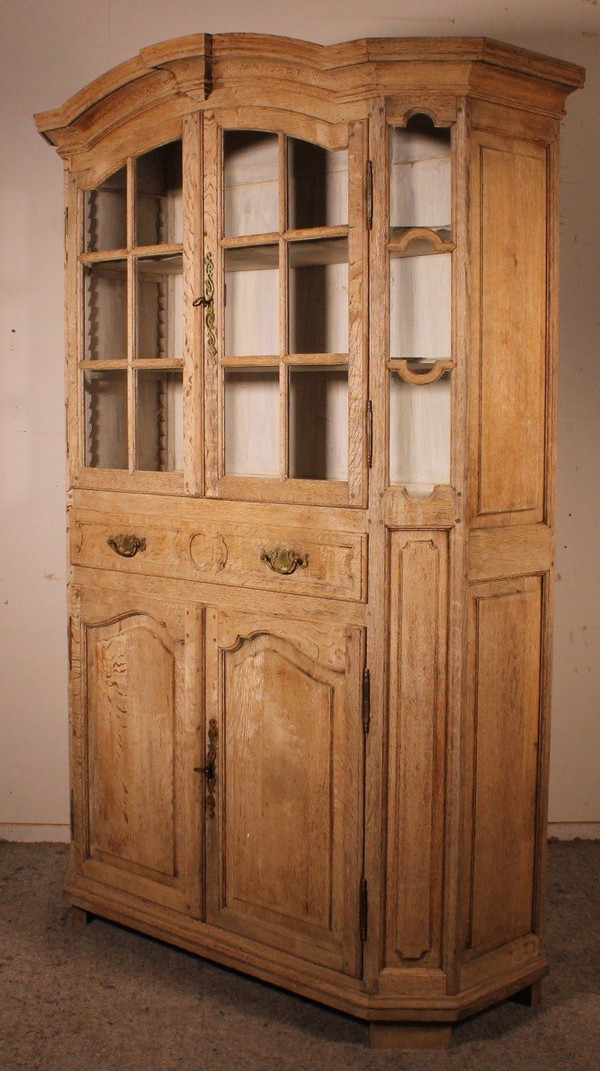 Louis XIV Natural Oak Display Case - 19th Century