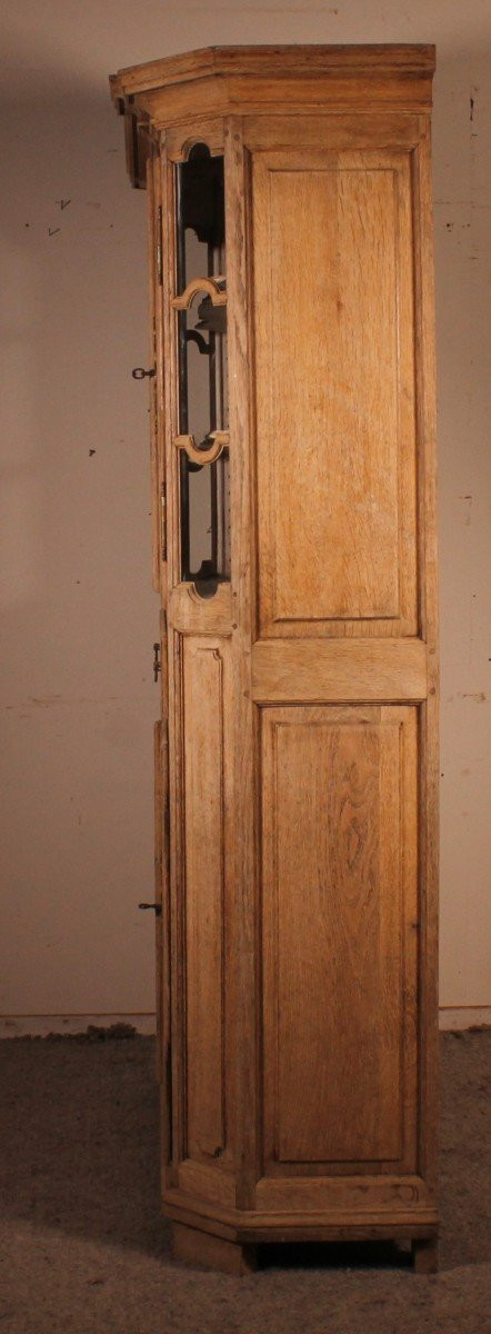 Louis XIV Natural Oak Display Case - 19th Century