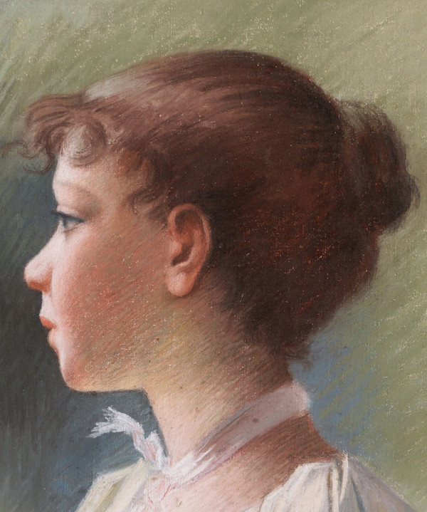 FRENCH School circa 1900, Portrait of a girl in profile
