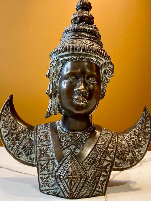 Thailand, First Third Of The 20th Century, Bronze Bust Of A Dancer.