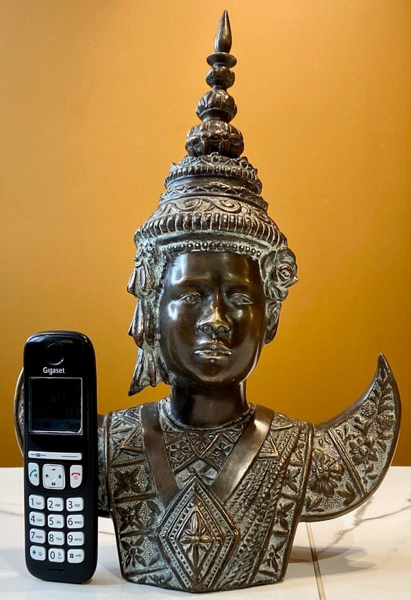 Thailand, First Third Of The 20th Century, Bronze Bust Of A Dancer.