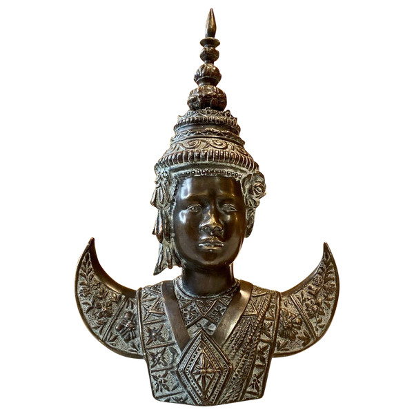 Thailand, First Third Of The 20th Century, Bronze Bust Of A Dancer.