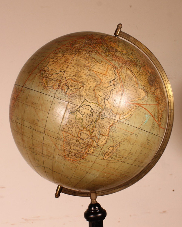 Grand Globe Terrestre De Handels Und Verkehrsglobus De 69cm De Haut