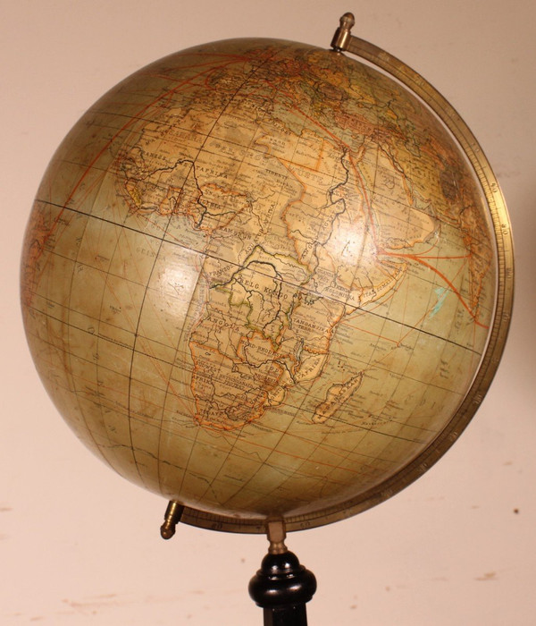 Grand Globe Terrestre De Handels Und Verkehrsglobus De 69cm De Haut
