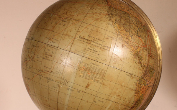Grand Globe Terrestre De Handels Und Verkehrsglobus De 69cm De Haut