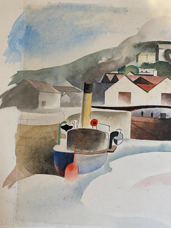 Roger Camille Vergnot (1894-1984) - Honfleur - Paysage Cubiste, 1927
