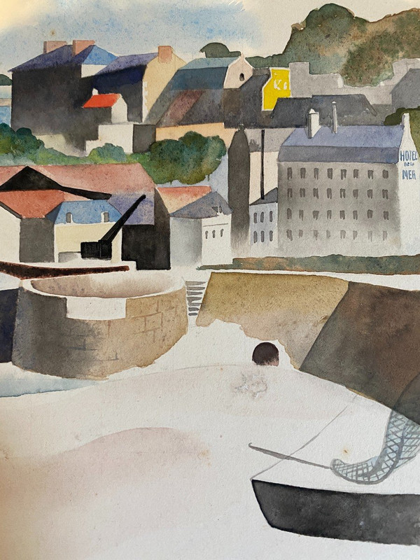 Roger Camille Vergnot (1894-1984) - Honfleur - Paysage Cubiste, 1927