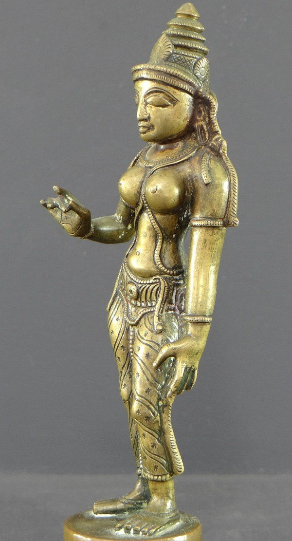 India, fine XIX - inizio XX secolo, statua di bronzo di Parvati.