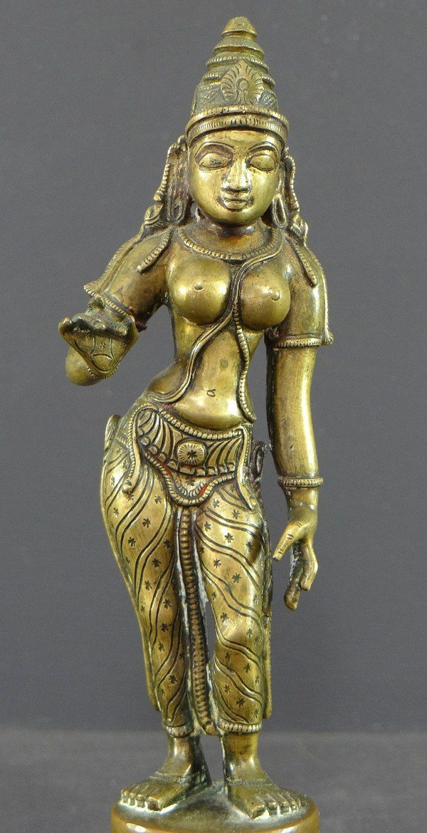 India, fine XIX - inizio XX secolo, statua di bronzo di Parvati.