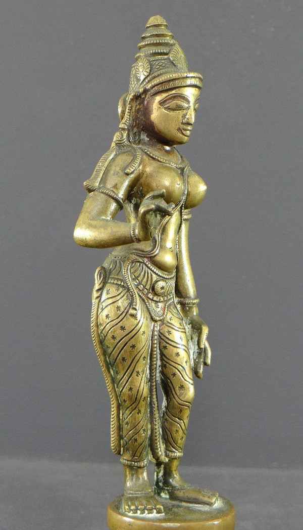 India, fine XIX - inizio XX secolo, statua di bronzo di Parvati.