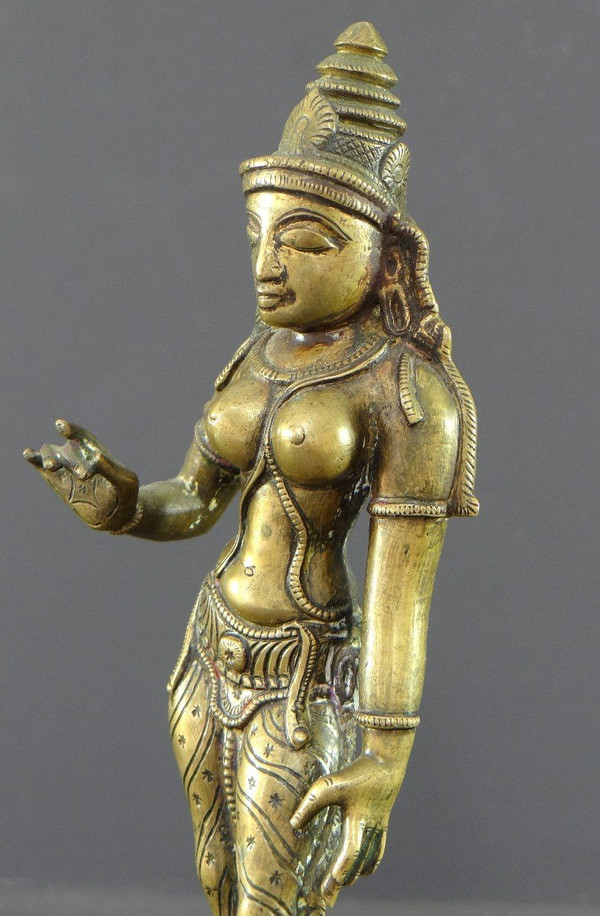 India, fine XIX - inizio XX secolo, statua di bronzo di Parvati.