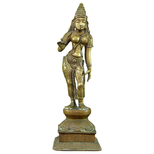 India, fine XIX - inizio XX secolo, statua di bronzo di Parvati.