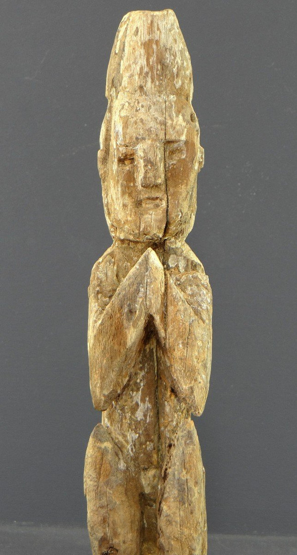Nepal, Ende des 19. bis Anfang des 20. Jahrhunderts, Statue eines Herdbeschützers aus Holz.