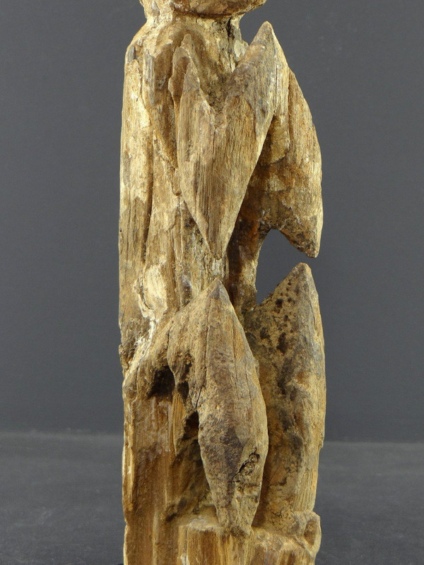 Nepal, Ende des 19. bis Anfang des 20. Jahrhunderts, Statue eines Herdbeschützers aus Holz.