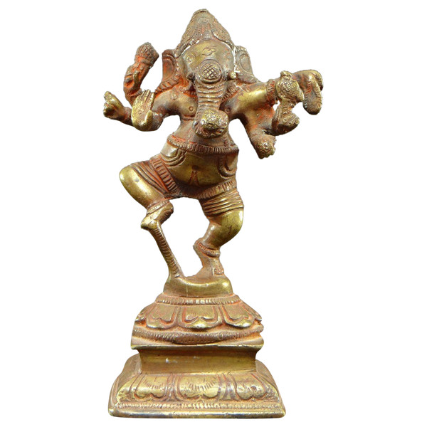 India, First Third Of The 20th Century, Bronze Ganesh Statuette.