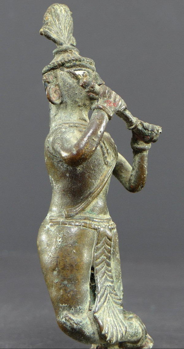 Inde, Début Du XIXème Siècle Ou Antérieur, Statue De Krishna En Bronze.