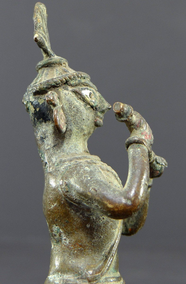 Inde, Début Du XIXème Siècle Ou Antérieur, Statue De Krishna En Bronze.