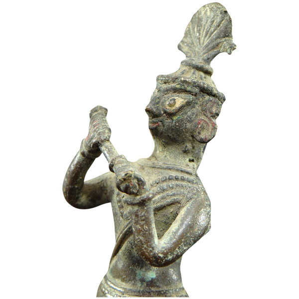 Inde, Début Du XIXème Siècle Ou Antérieur, Statue De Krishna En Bronze.